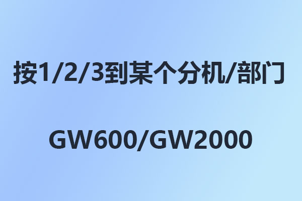 國威：怎么設置打進按1、2、3到某個分機或者部門