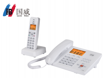 國威GW61數(shù)字無繩子母機,白色無繩電話機,辦公電話