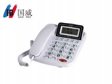 國(guó)威GW17B白色辦公電話機(jī),來電顯示座機(jī),屏幕可翻轉(zhuǎn)電話機(jī)