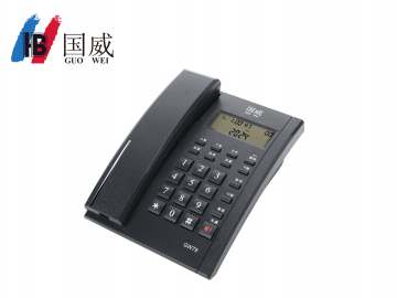 國威GW79型黑色來電顯示電話機,免提辦公電話機